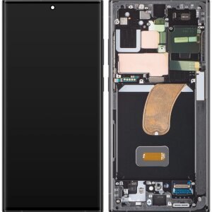 Display cu Touchscreen Samsung Galaxy S23 Ultra S918, cu Rama, Gri (Graphite), Service Pack GH82-30466E