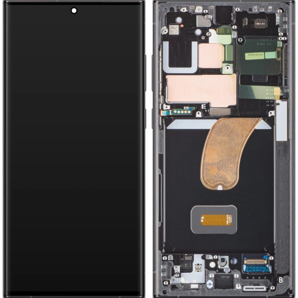 Display cu Touchscreen Samsung Galaxy S23 Ultra S918, cu Rama, Gri (Graphite), Service Pack GH82-30466E