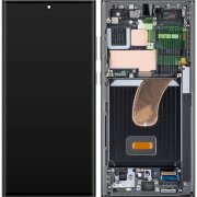 Display cu Touchscreen Samsung Galaxy S23 Ultra S918, cu Rama, Negru (Phantom Black), Service Pack GH82-30466A