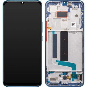 Display cu Touchscreen Xiaomi Mi 10 Lite 5G, cu Rama, Albastru (Aurora Blue), Service Pack 56000300J900 