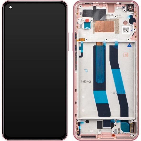 Display cu Touchscreen Xiaomi Mi 11 Lite, cu Rama, Roz (Peach Pink), Service Pack 5600050K9A00