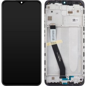 Display cu Touchscreen Xiaomi Redmi 9, cu Rama, Negru, Service Pack 5600050J1900