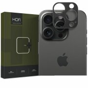 Folie de protectie Camera spate HOFI ALUCAM PRO+ pentru Apple iPhone 15 Pro Max / 15 Pro, Sticla Securizata, Full Glue, Neagra