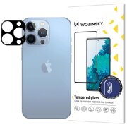 Folie de protectie Camera spate WZK pentru Apple iPhone 14 Pro Max / 14 Pro, Sticla securizata, Full Glue, Neagra