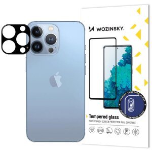 Folie de protectie Camera spate WZK pentru Apple iPhone 14 Pro Max / 14 Pro, Sticla securizata, Full Glue, Neagra