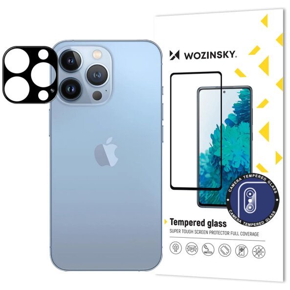 Folie de protectie Camera spate WZK pentru Apple iPhone 14 Pro Max / 14 Pro, Sticla securizata, Full Glue, Neagra