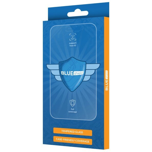 Folie de protectie Ecran BLUE Shield pentru Motorola Moto E13, Sticla Securizata, Full Glue, Case Friendly, Neagra 