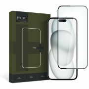 Folie de protectie Ecran HOFI PRO+ pentru Apple iPhone 15, Sticla Securizata, Full Glue, 2.5D, Neagra 