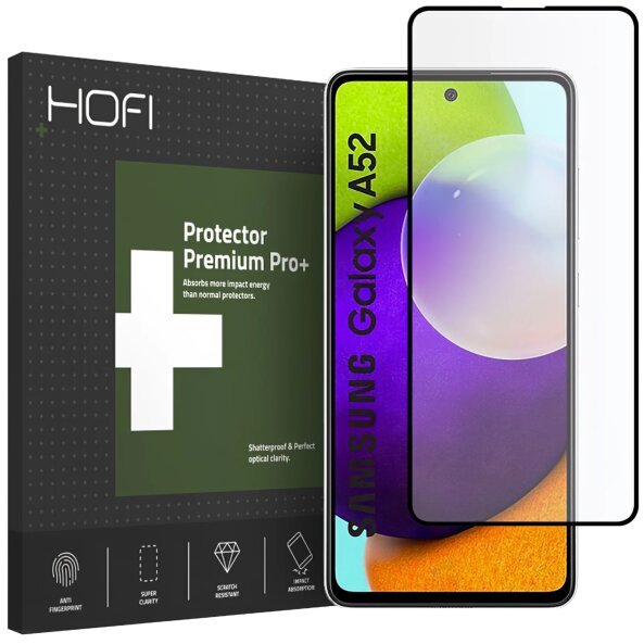 Folie de protectie Ecran HOFI PRO+ pentru Samsung Galaxy A52s 5G A528 / A52 5G A526 / A52 A525, Sticla securizata, Full Glue, Neagra HOFI081BLK