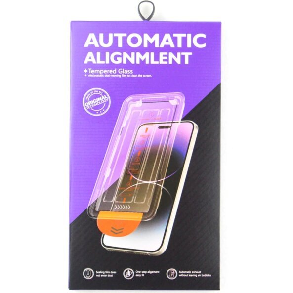 Folie de protectie Ecran Privacy OEM Easy Tool pentru Apple iPhone 14 Plus, Sticla Securizata, Full Glue, 9D 