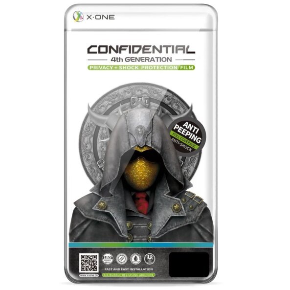 Folie de protectie Ecran Privacy X-One Extreme Shock Eliminator pentru Apple iPhone 15 Pro, Sticla Securizata, Full Glue, Case Friendly 