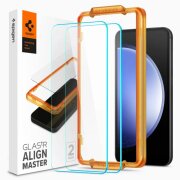 Folie de protectie Ecran Spigen Align Master pentru Samsung Galaxy S23 FE S711, Sticla Securizata, Full Glue, Set 2 bucati, 2.5D AGL06986 
