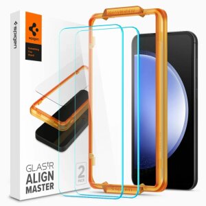 Folie de protectie Ecran Spigen Align Master pentru Samsung Galaxy S23 FE S711, Sticla Securizata, Full Glue, Set 2 bucati, 2.5D AGL06986 