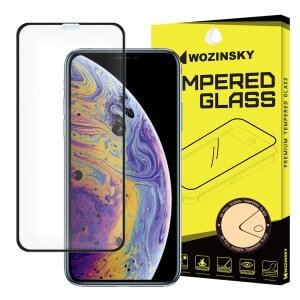Folie de protectie Ecran WZK pentru Apple iPhone 11 Pro / XS / X, Sticla securizata, Full Glue, Neagra