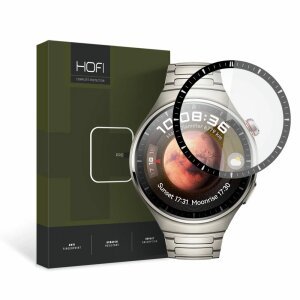 Folie Protectie HOFI Hybrid PRO+ pentru Huawei Watch 4 Pro, Sticla Securizata, Neagra 