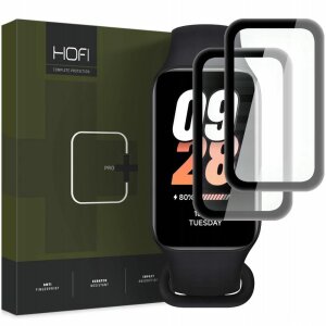 Folie Protectie HOFI Hybrid PRO+ pentru Xiaomi Mi Band 8 Active, Set 2 bucati, Sticla Securizata, Neagra