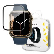 Folie Protectie WZK pentru Apple Watch 45mm Series, Sticla Flexibila, Neagra