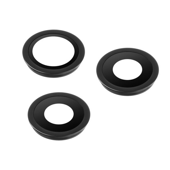 Geam Camera Spate Apple iPhone 11 Pro / 11 Pro Max, Wide + UltraWide + Telephoto, cu Rama (Interioara), Negru