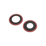 Geam Camera Spate Apple iPhone 12 mini, Wide + UltraWide, cu Rama (Interioara), Rosu