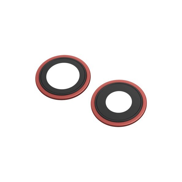 Geam Camera Spate Apple iPhone 12 mini, Wide + UltraWide, cu Rama (Interioara), Rosu