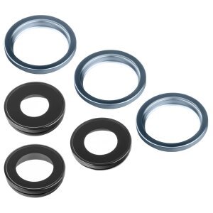 Geam Camera Spate Apple iPhone 12 Pro Max, Wide + UltraWide + Telephoto, cu Rama, Bleumarin