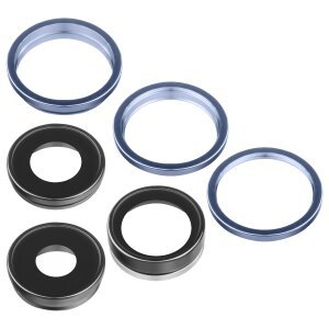 Geam Camera Spate Apple iPhone 13 Pro Max / 13 Pro, Wide + UltraWide + Telephoto, cu Rama, Albastru
