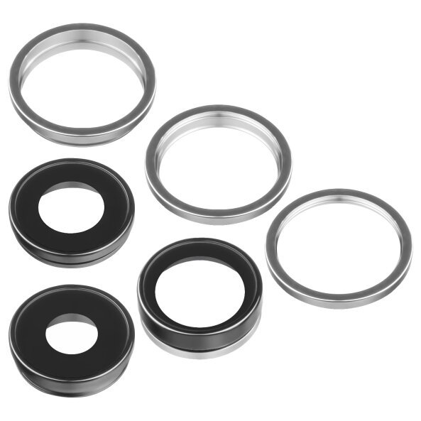 Geam Camera Spate Apple iPhone 13 Pro Max / 13 Pro, Wide + UltraWide + Telephoto, cu Rama, Argintiu