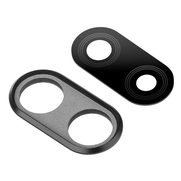 Geam Camera Spate Huawei P20 Lite, cu Rama, Negru