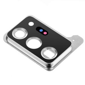 Geam Camera Spate Samsung Galaxy Note 20 Ultra 5G N986 / Note 20 Ultra N985, cu Rama, Argintiu