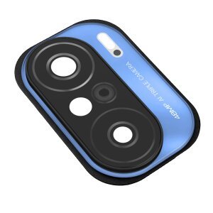 Geam Camera Spate Xiaomi Poco F3, cu Rama, Albastru 