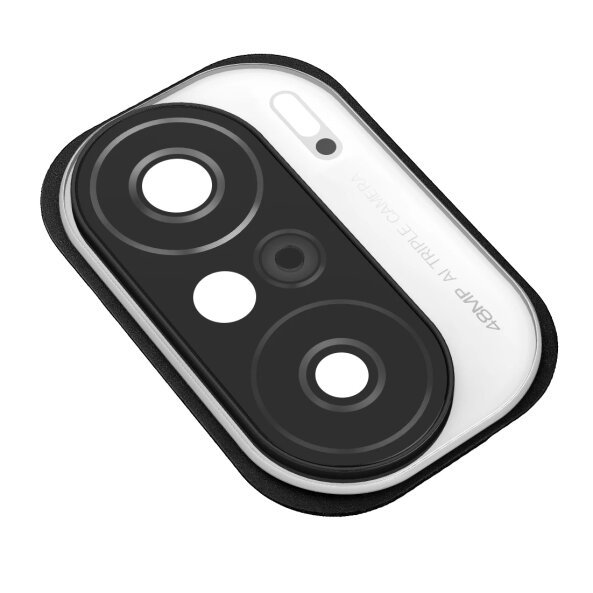 Geam Camera Spate Xiaomi Poco F3, cu Rama, Argintiu