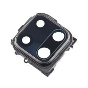 Geam Camera Spate Xiaomi Redmi Note 9, cu Rama, Negru