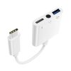 Hub USB-C OEM, 1 x USB-A - 1 x USB-C - 1 x Jack 3.5mm, Alb 