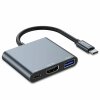 Hub USB-C Tech-Protect V1 pentru, 1 x USB-A 3.0 - 1 x USB-C - 1 x HDMI, Gri