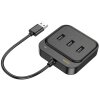 Hub USB HOCO HB35, 3 x USB-A - RJ45, 0.2m, Negru 