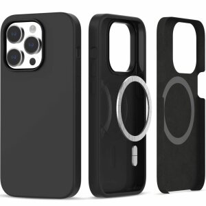 Husa MagSafe pentru Apple iPhone 14 Pro, Tech-Protect, Silicone, Neagra 