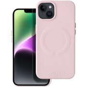 Husa MagSafe pentru Apple iPhone 15 Pro Max, OEM, Roar Leather Mag, Roz 