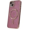 Husa MagSafe pentru Apple iPhone 15 Pro, OEM, Glitter Chrome Mag, Roz 