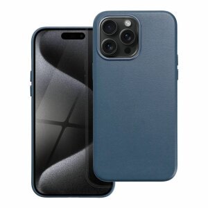 Husa MagSafe pentru Apple iPhone 15 Pro, OEM, Leather Mag, Bleumarin 