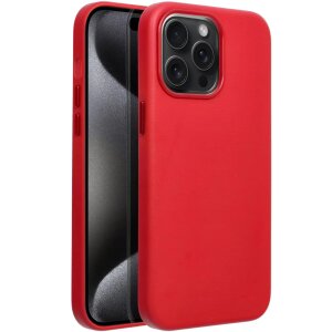 Husa MagSafe pentru Apple iPhone 15 Pro, OEM, Leather Mag, Rosie 