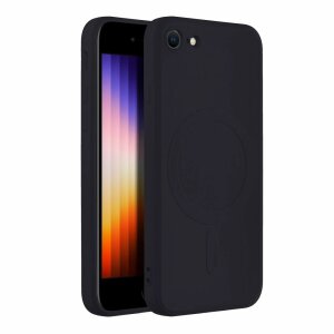 Husa MagSafe pentru Apple iPhone SE (2022) / SE (2020) / 8, OEM, Silicone Mag, Neagra 