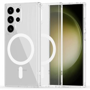 Husa MagSafe pentru Samsung Galaxy S22 Ultra 5G S908, Tech-Protect, Flexair Hybrid, Transparenta