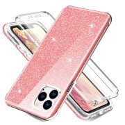 Husa pentru Apple iPhone 11 Pro Max, OEM, Shockproof Glitter Full Cover, Roz