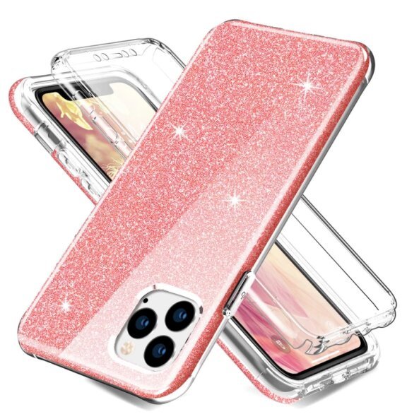 Husa pentru Apple iPhone 11 Pro Max, OEM, Shockproof Glitter Full Cover, Roz