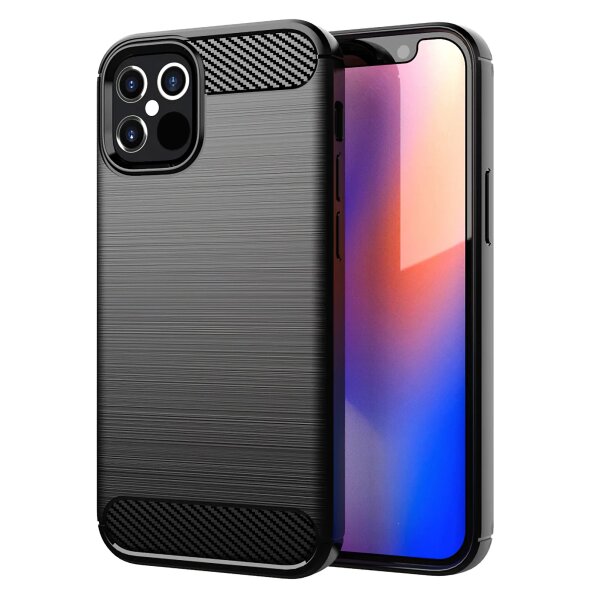 Husa pentru Apple iPhone 12 / 12 Pro, Forcell, Carbon, Neagra
