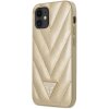 Husa pentru Apple iPhone 12 mini, Guess, V Quilted, Aurie GUHCP12SPUVQTMLBE