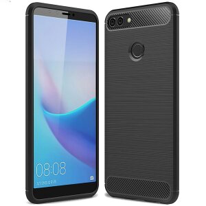 Husa pentru Huawei Y9 (2018), OEM, Carbon, Neagra