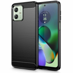 Husa pentru Motorola Moto G54, Tech-Protect, Carbon, Neagra 
