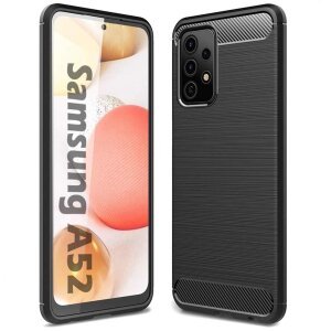 Husa pentru Samsung Galaxy A52s 5G A528 / A52 5G A526 / A52 A525, OEM, Carbon, Neagra