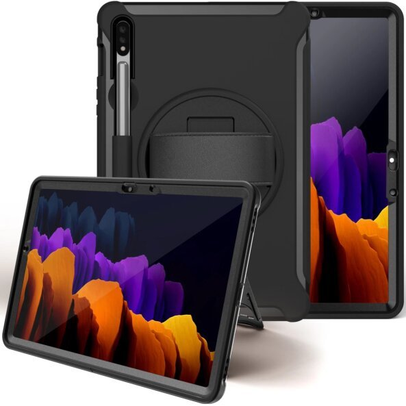 Husa pentru Samsung Galaxy Tab S8 / Tab S7 T875 / Tab S7 T870, OEM, Rotativ 360, Neagra